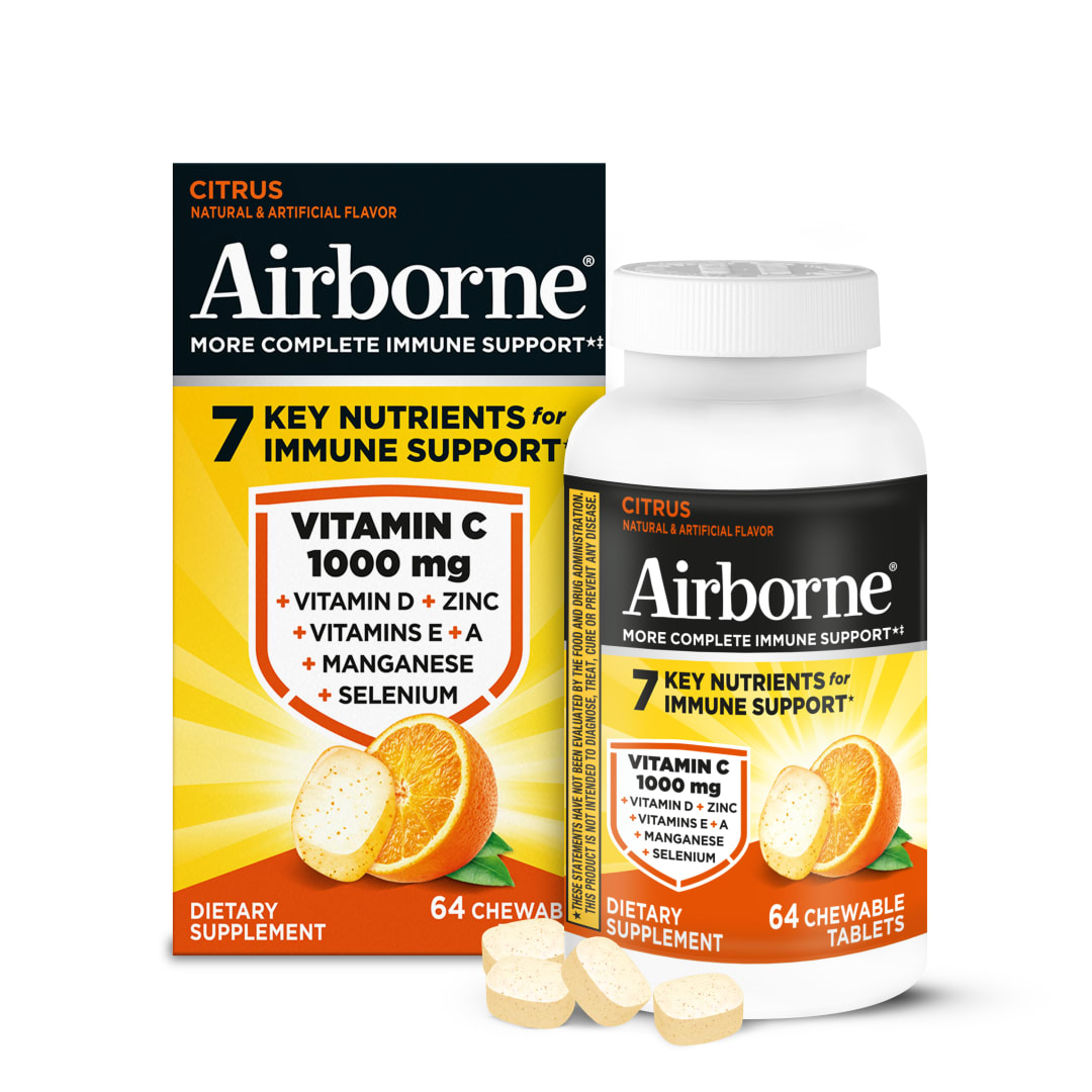 AIRBORNE® Chewable Tablets - Citrus 12/64 ct.