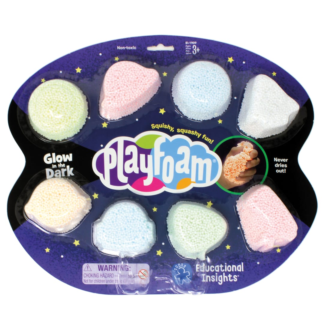 8 PACK GLOW IN THE DARK PLAYFOAM