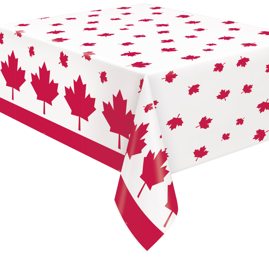 Canada Day Rectangular Plastic Table Cover, 54" x 84"