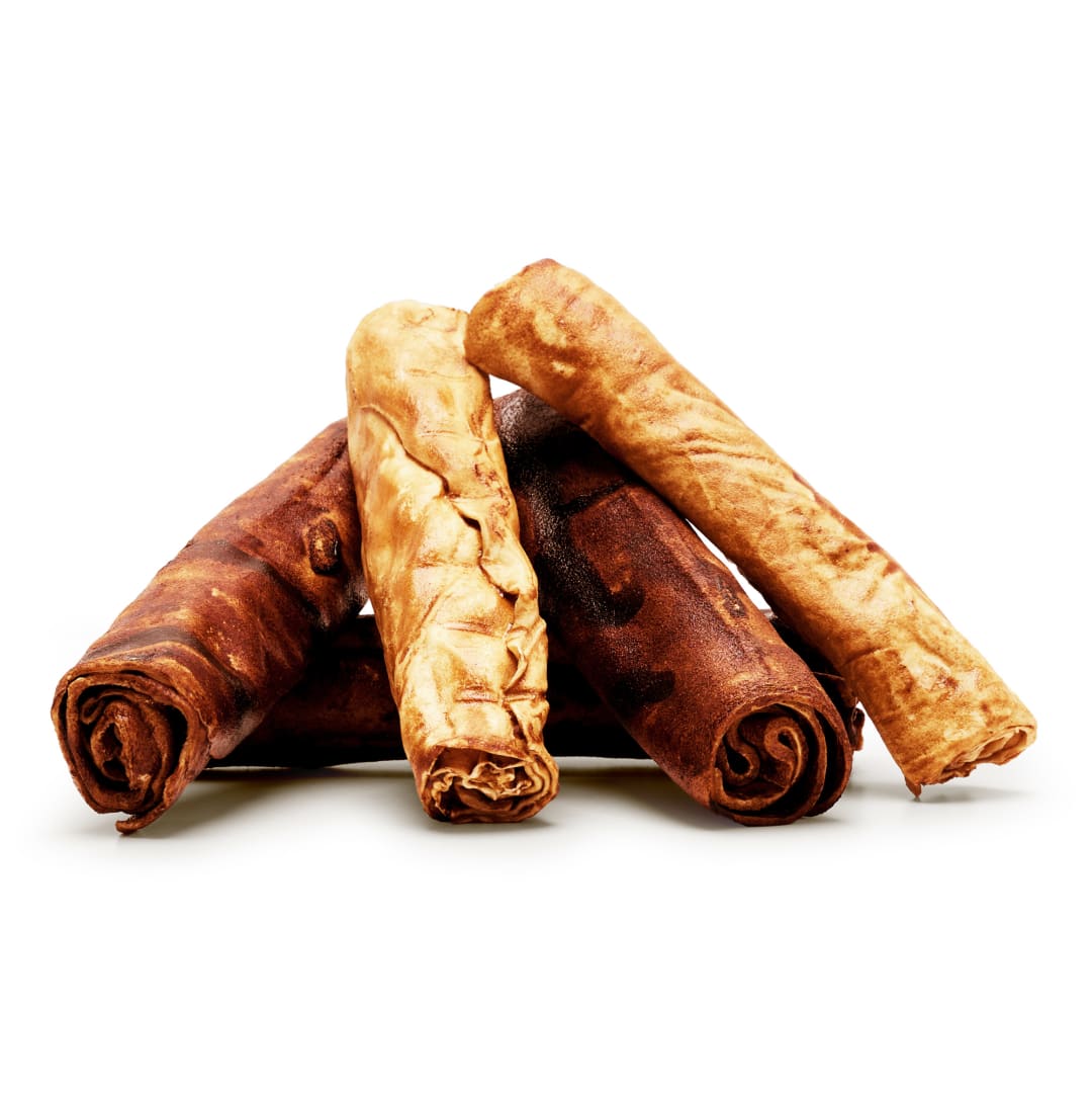 Treatly 100% USA Made Beefhide Rolls Dog Chew Treats, Chicken/Beef Assorted Dog Chew Treats, Medium, 4 Pack