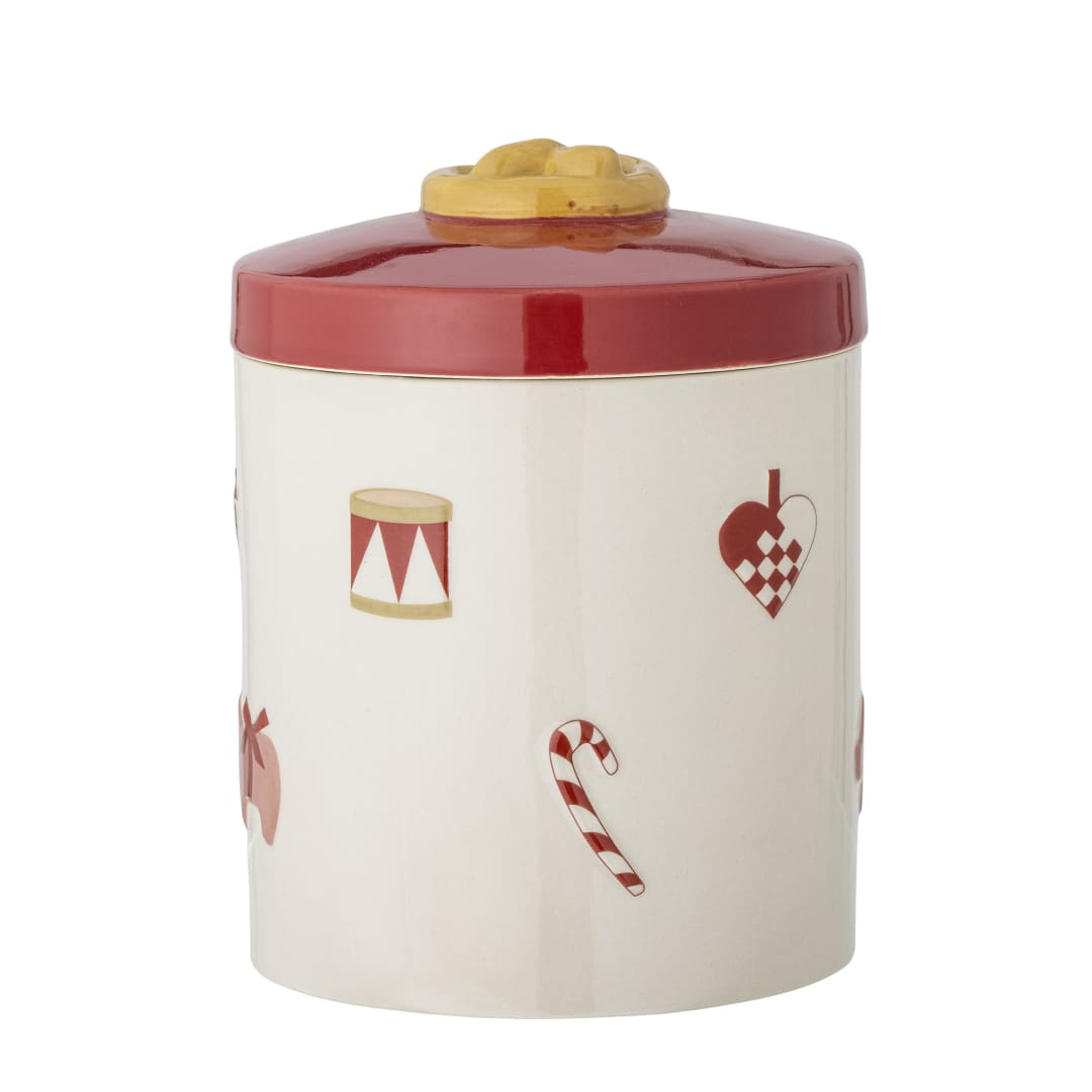 82058343 - Yule Jar w/Lid, Nature, Stoneware STOCK: 9