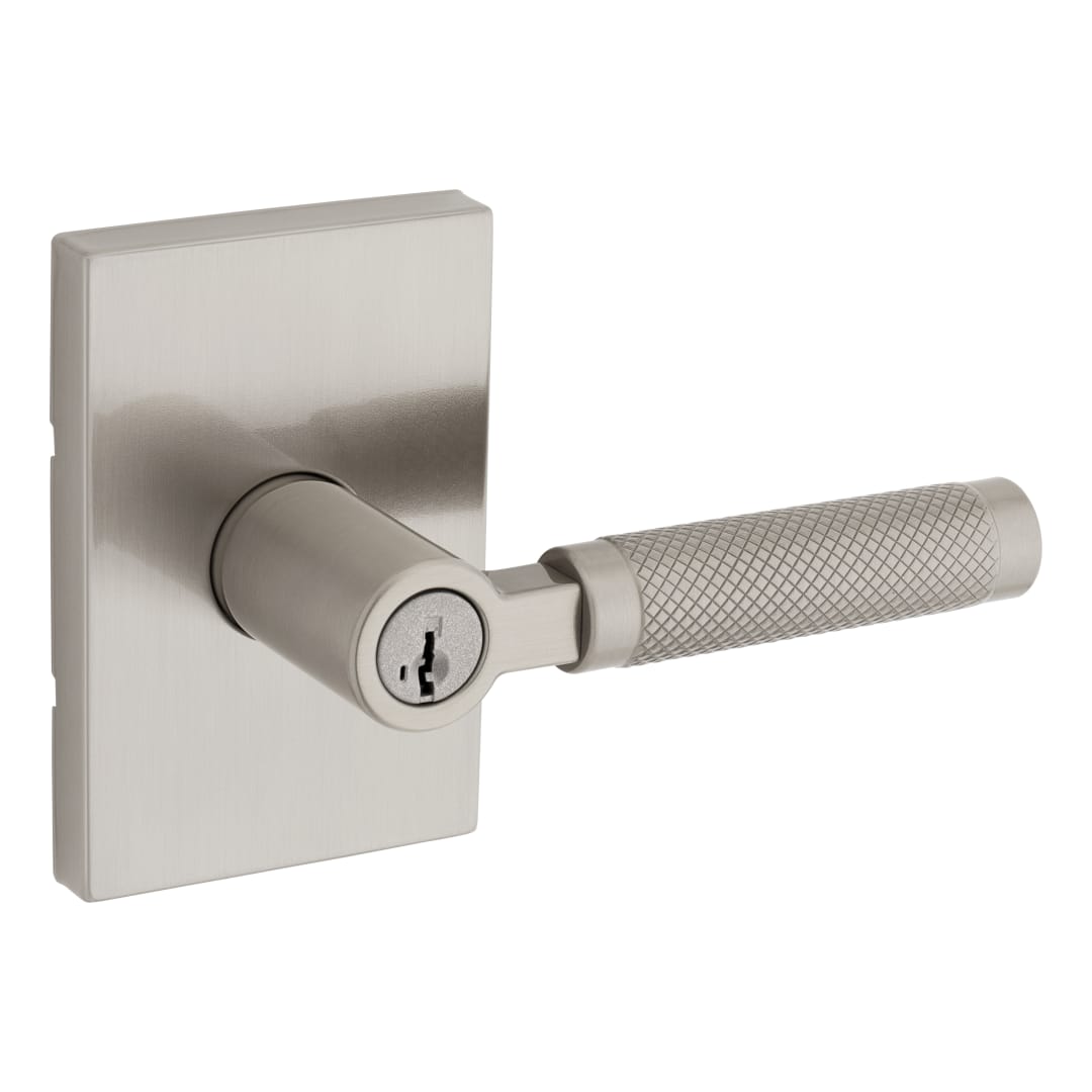 Weiser Prava Keyed Entry Door Lever, featuring SmartKey Security in Satin Nickel