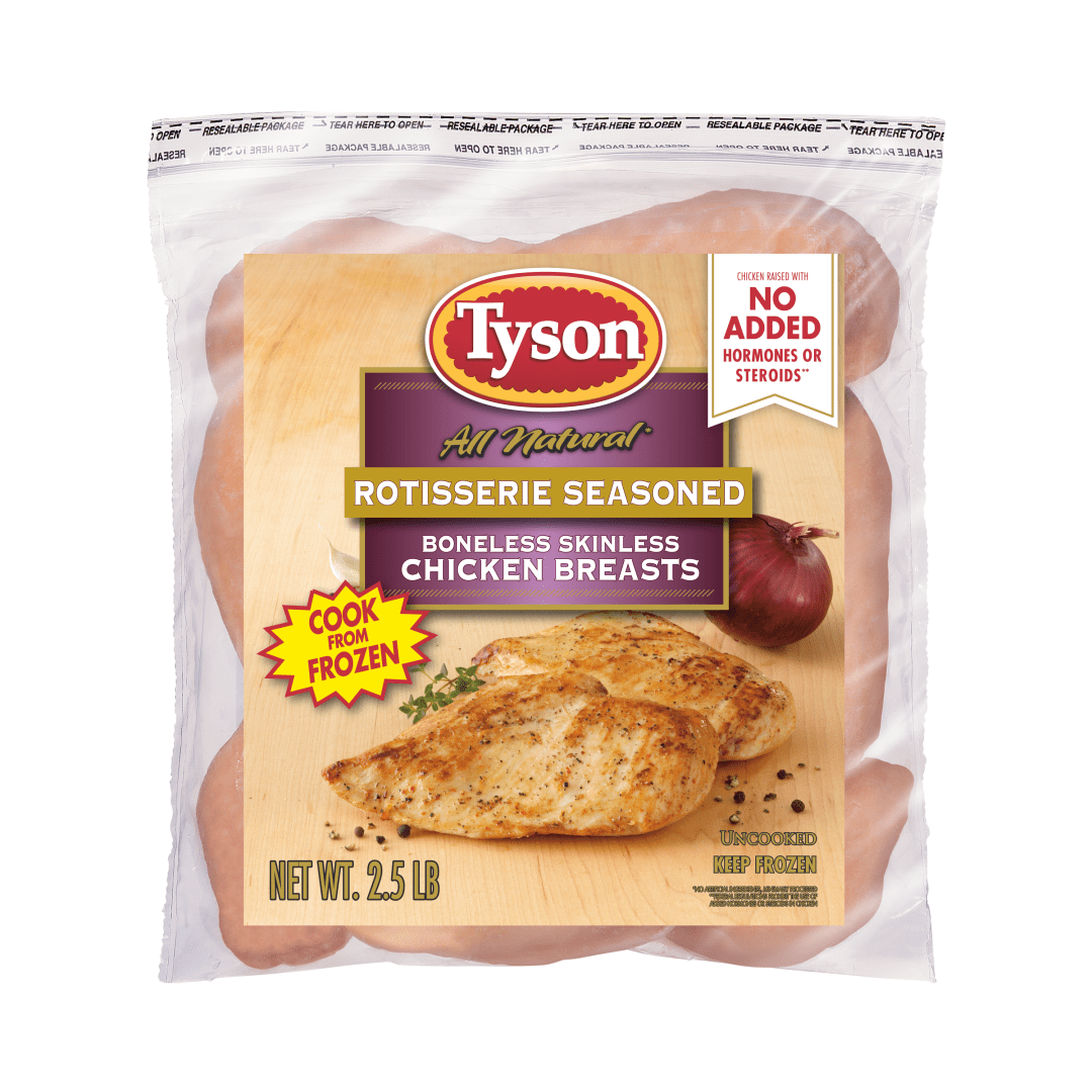Tyson Rotisserie Seasoned Chicken Breasts, 2.5 lb (Frozen)