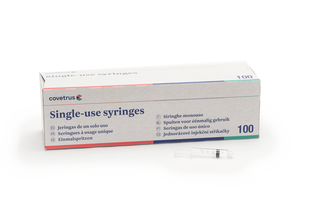 Covetrus 3-Part Luer Lock Syringe, White, 5cc/mL, Sterile