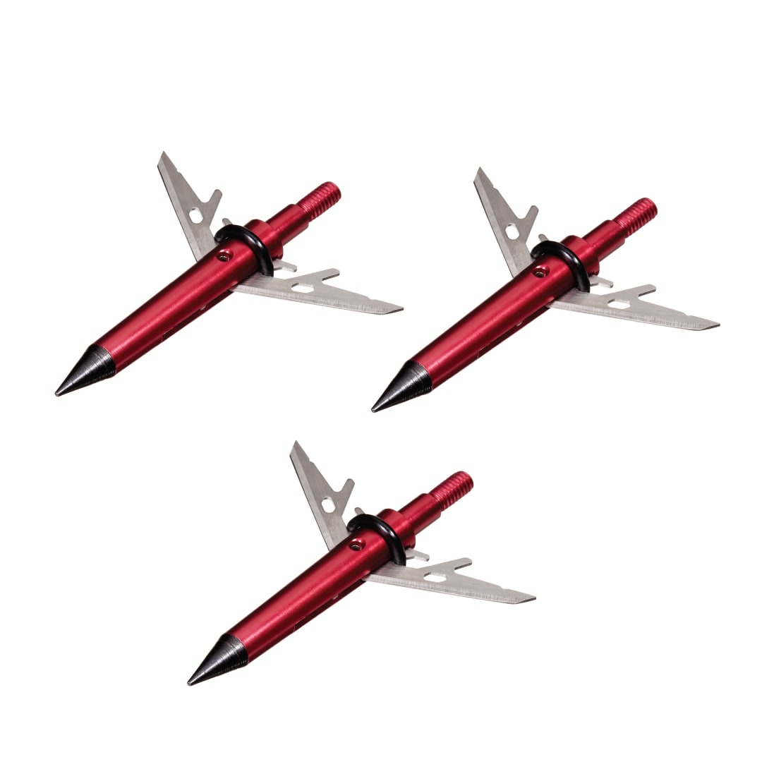 Stryke Therm-X Expandable Broadheads, 100-Grain, 3-Pack, Red/Black