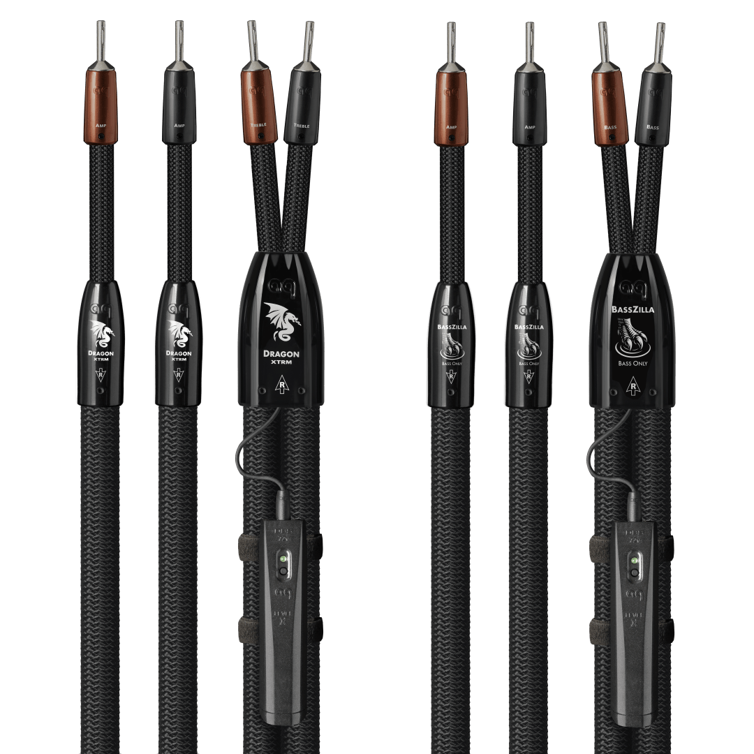 AudioQuest Dragon XTRM + BassZilla BiWire Combo Speaker Cable w/ RF/ND-Tech for BiWireable Loudspeakers