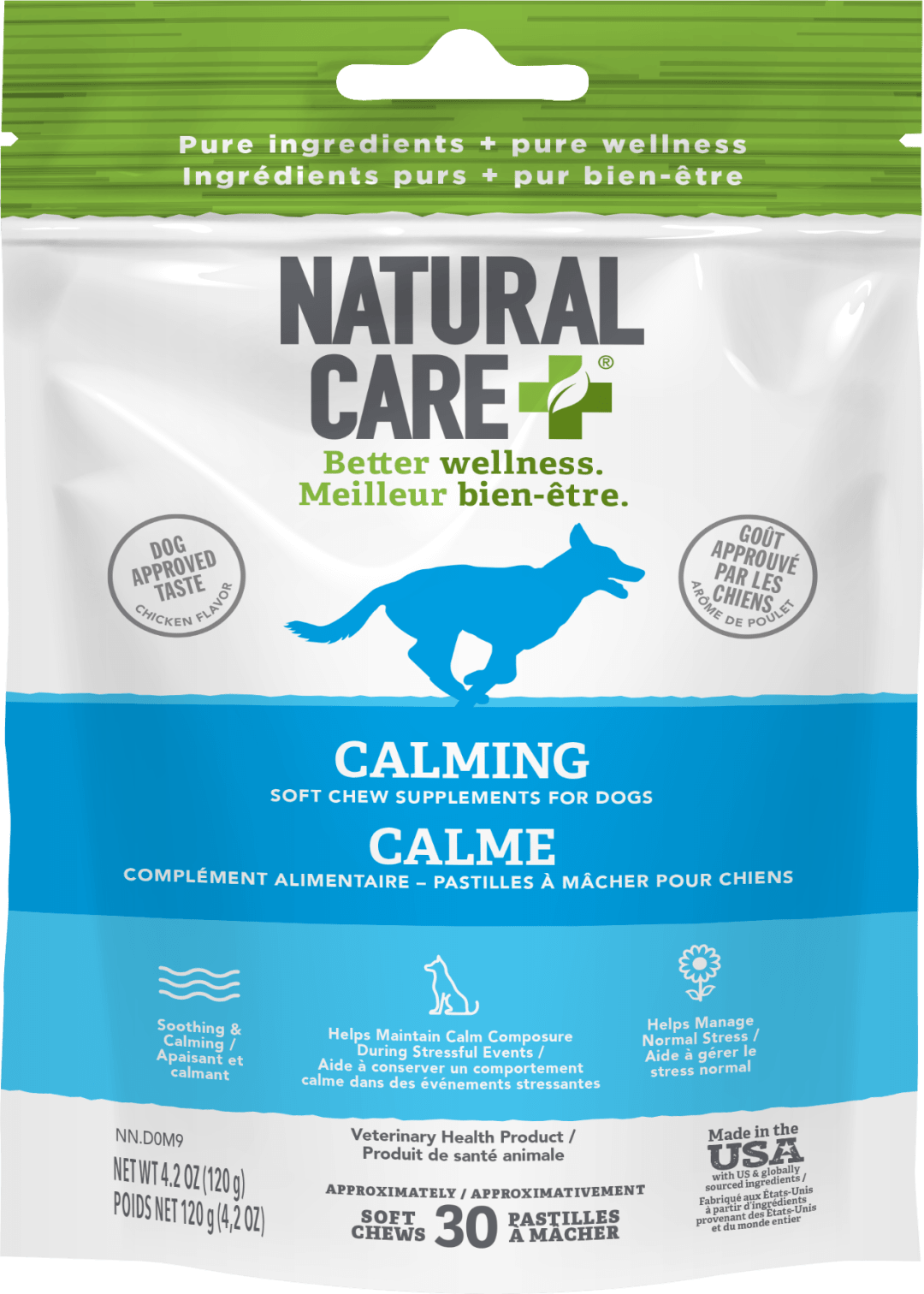 Natural Care Calming Soft Chews for Dogs ENG/FR - Naturally Soothes and Calms - Holistic Support for Stressful Situations - 30 Soft Chews