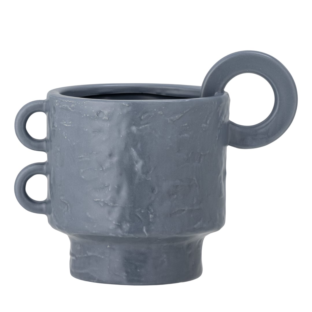 82057628 - Alfine Flowerpot, Blue, Stoneware STOCK: 79