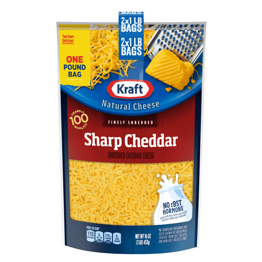 Kraft Sharp Cheddar Finely Shredded Cheese, 2 ct Pack, 16 oz Bags