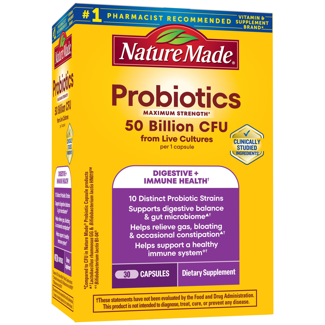 Nature Made Probiotics Max Strength 50 Billion CFU Capsules
