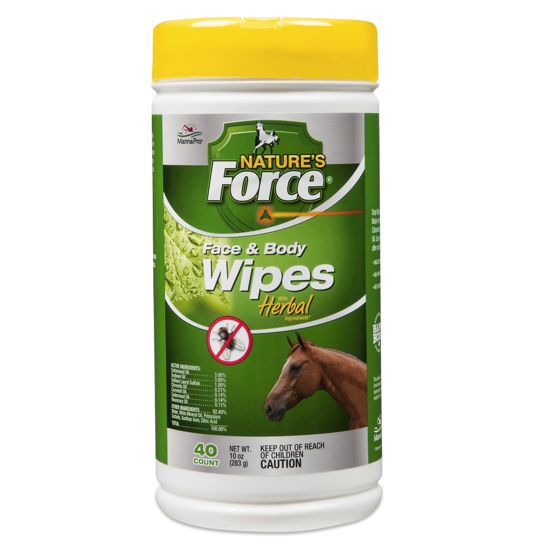 Pro Force Nature's Force Face and Body Wipes | Fly Control | 40 Count