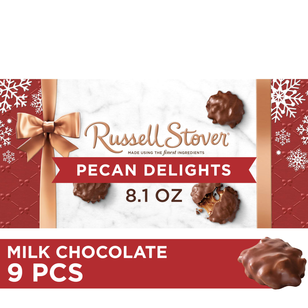 RUSSELL STOVER Christmas Milk Chocolate Pecan Delight Gift Box, 8.1 oz.