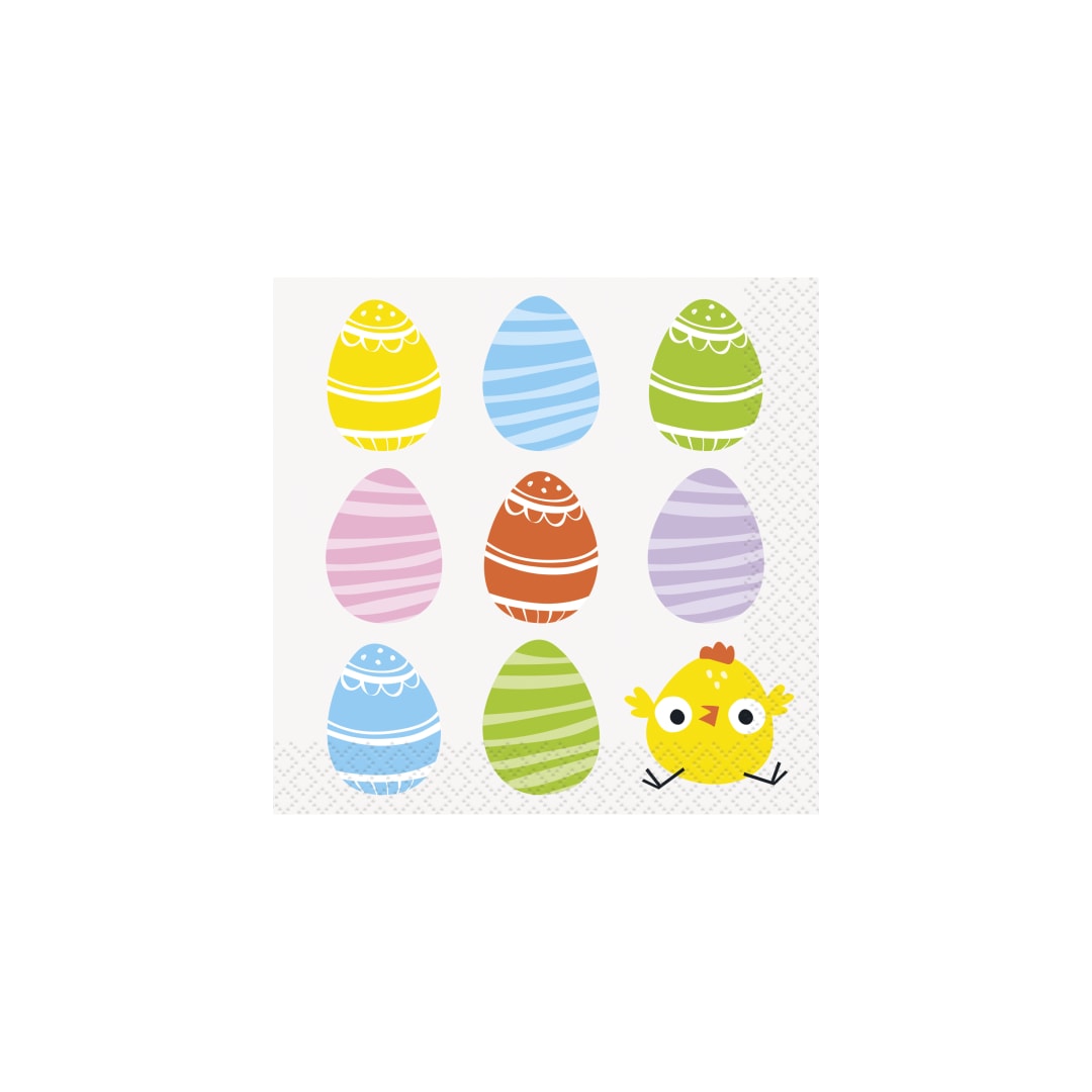 Colorful Gingham Easter Beverage Napkins, 16ct