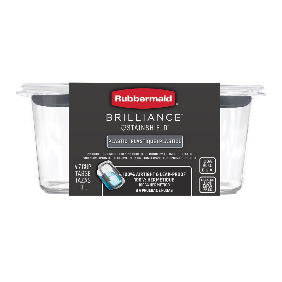 Rubbermaid Brilliance 4.7-Cup Rectangle Food Storage Container