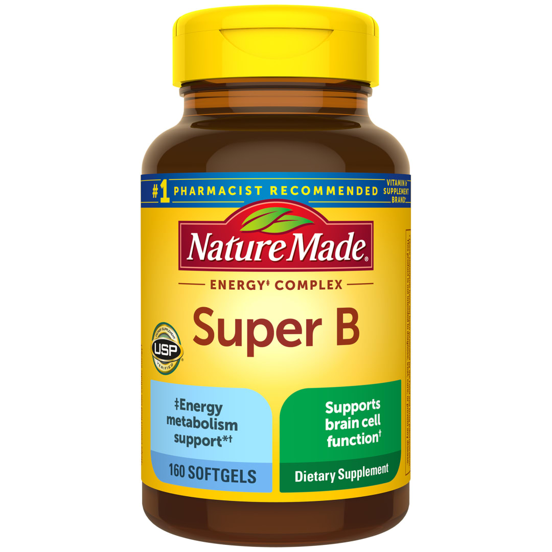 Nature Made Super B Energy Complex, Dietary Supplement for Brain Cell Function Support, 160 Softgels, 160 Day Supply