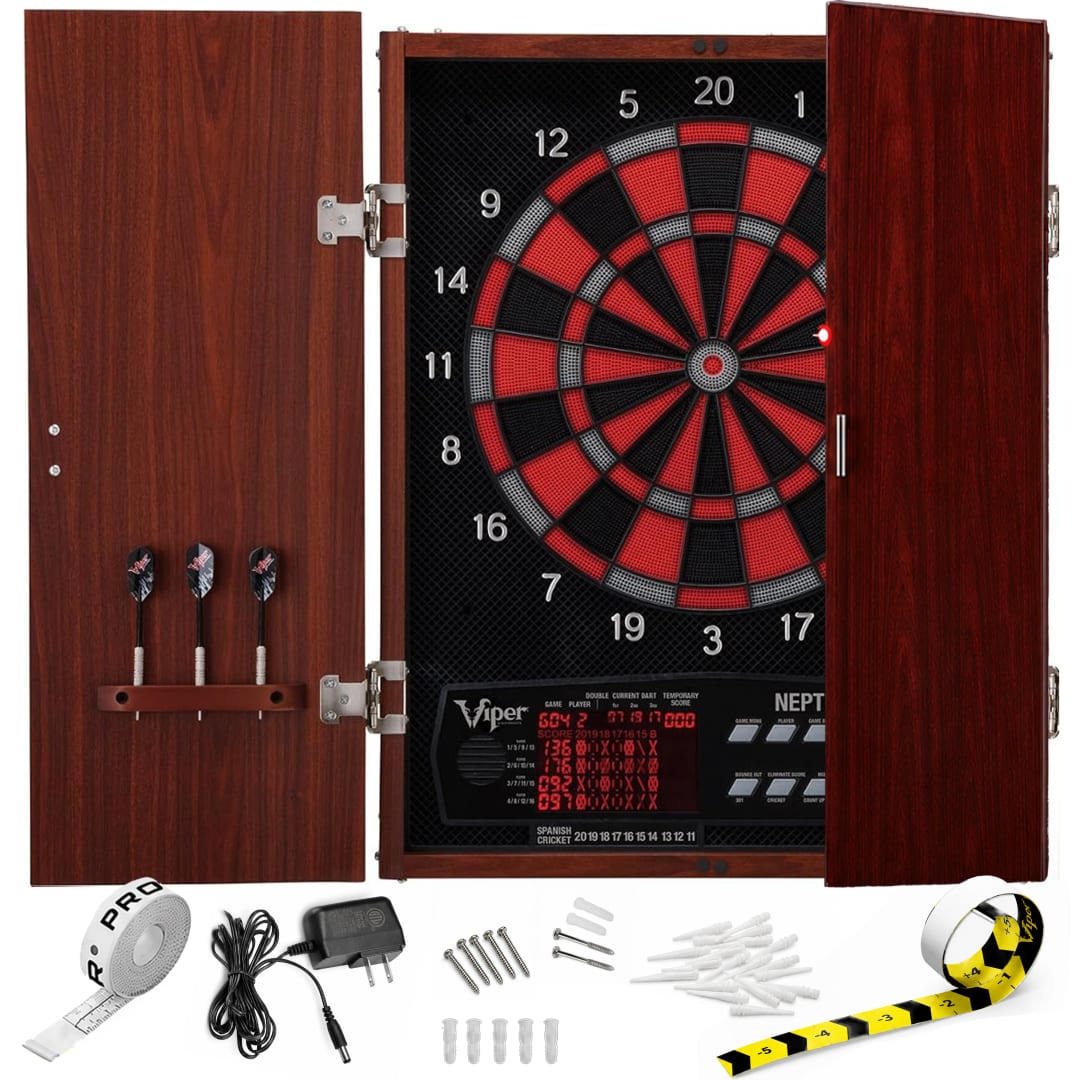 Viper Neptune Electronic Dartboard and Cabinet Hybrid, 15.5" Regulation Target