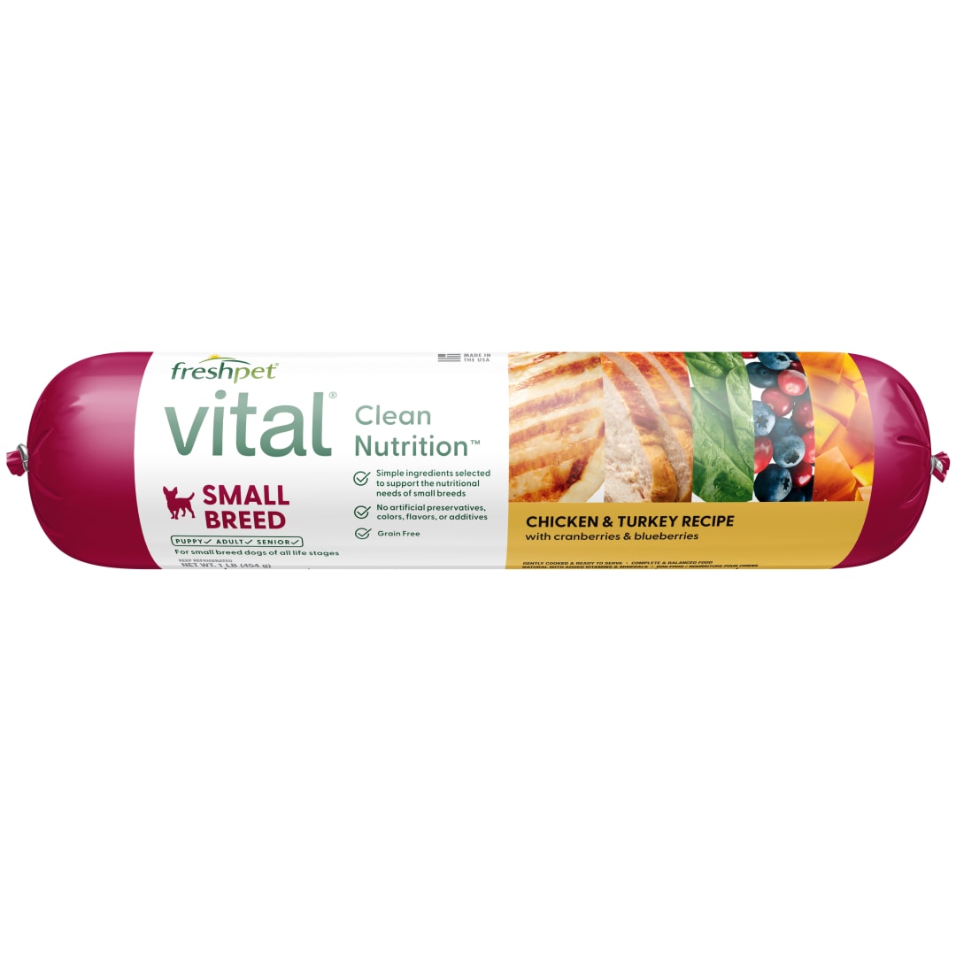 Freshpet Vital, Fresh Dog Food, Grain Free Small Breed Chicken & Turkey Recipe Roll, 1 lb.
