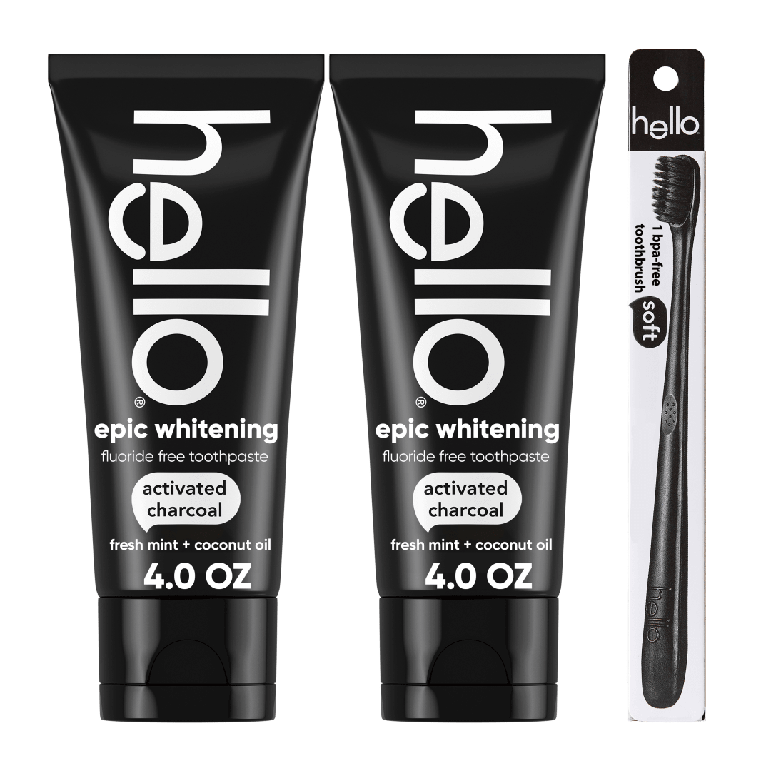 hello Epic Whitening Charcoal Fluoride Free Toothpaste, Fresh Mint, 4.0 Oz Tube