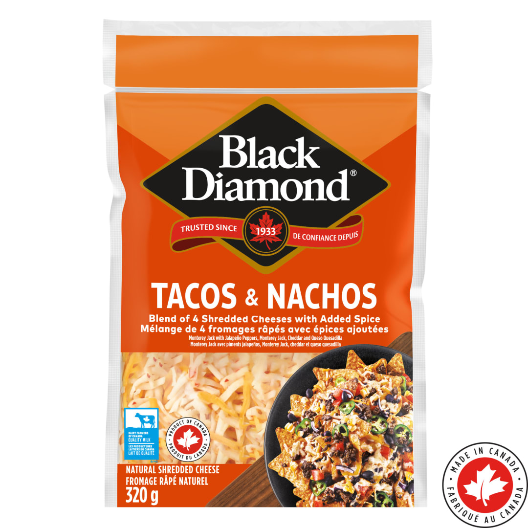 Black Diamond Tacos and Nachos Shredded Cheese, 320g