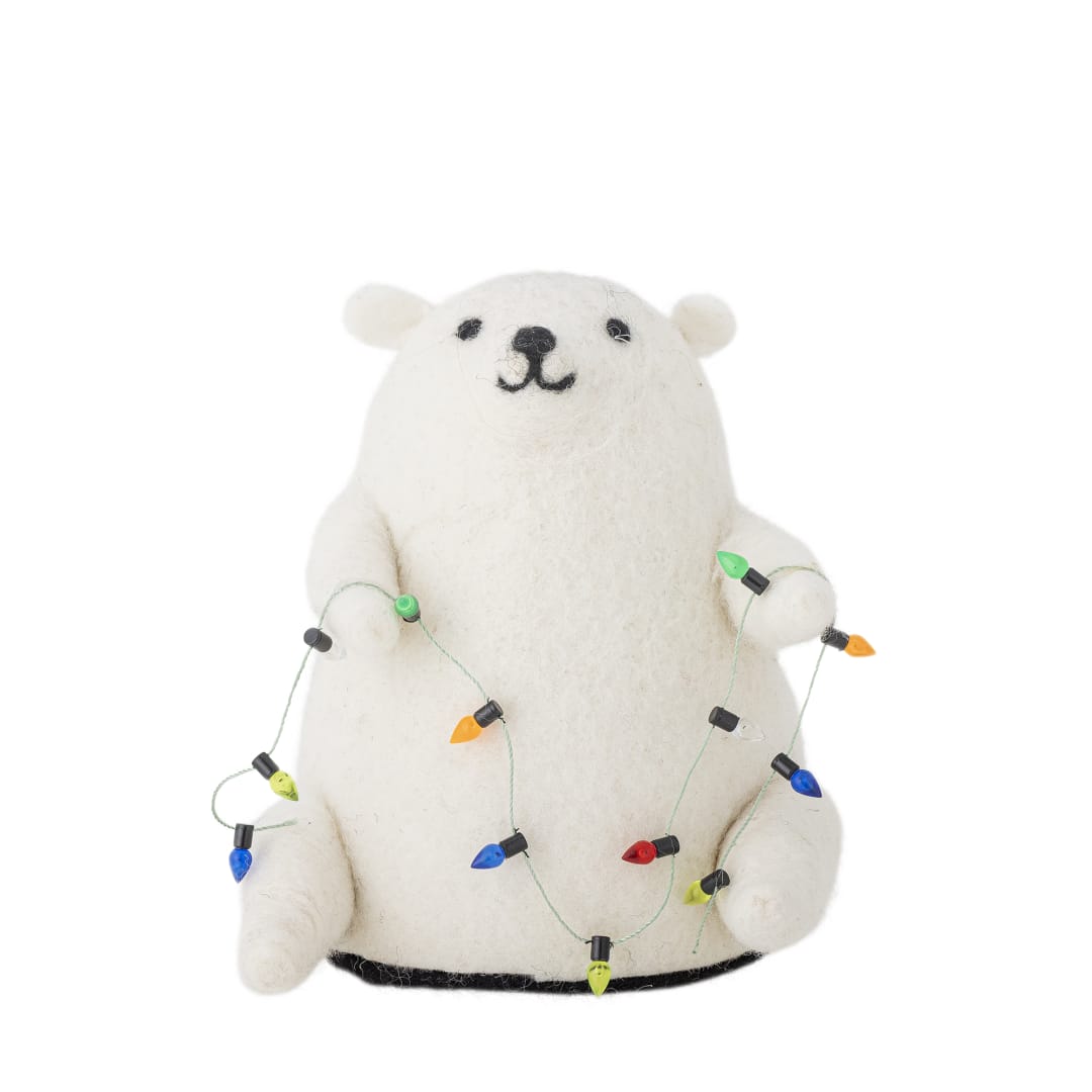 82061886 - Wally Deco w/Light, White, Wool STOCK: 15