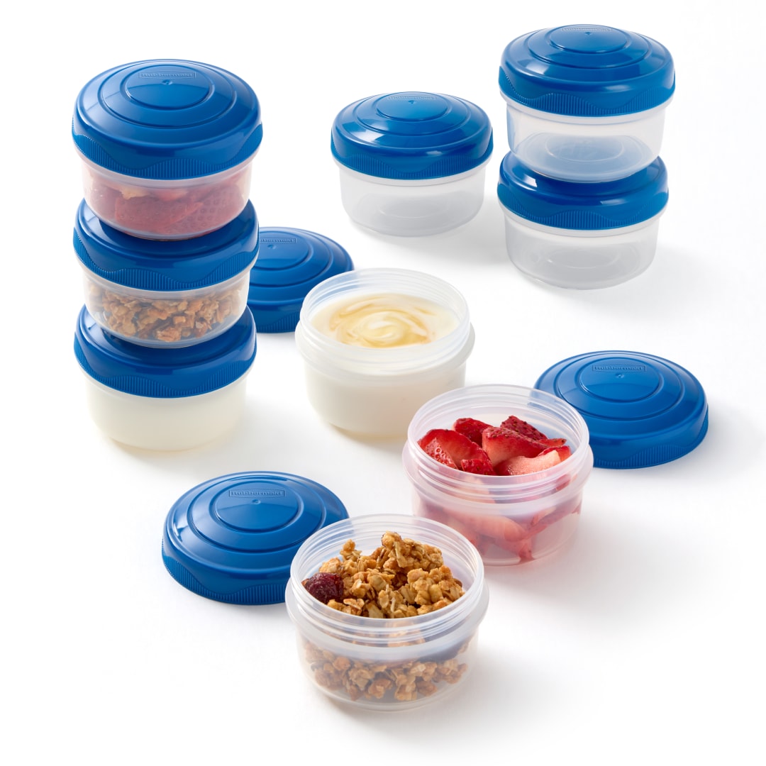 Rubbermaid Pack & Go 130 mL Mini Bites Containers, 9-Pack with Secure Lids and Stackable Design