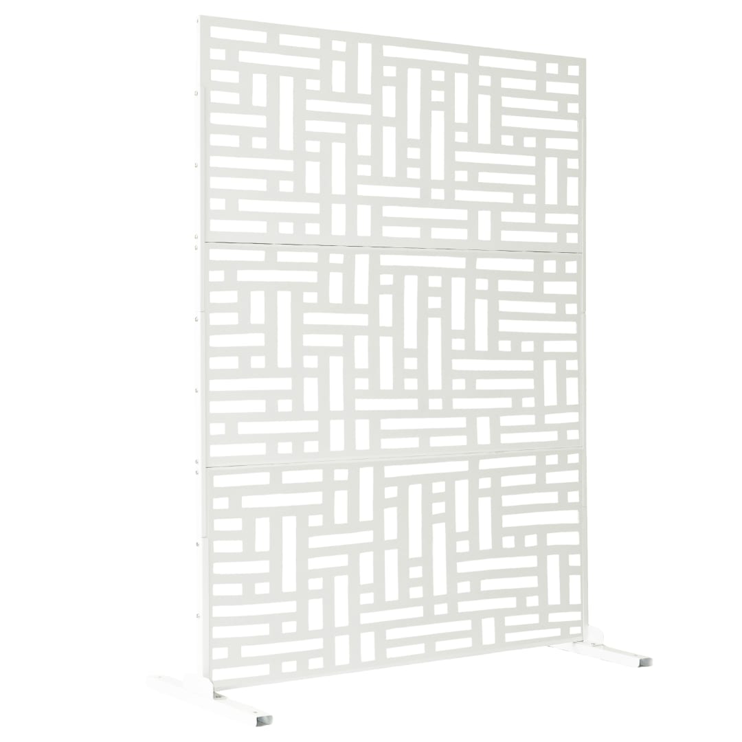 6 ft. X 4 ft. White Freestanding Metal Privacy Screen Room Divider