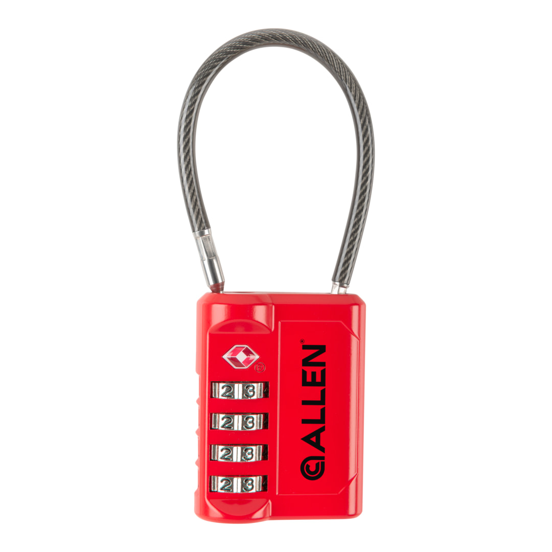 Allen Company TSA-Recognized Combination Luggage Lock, Large, Red, 1-Pack