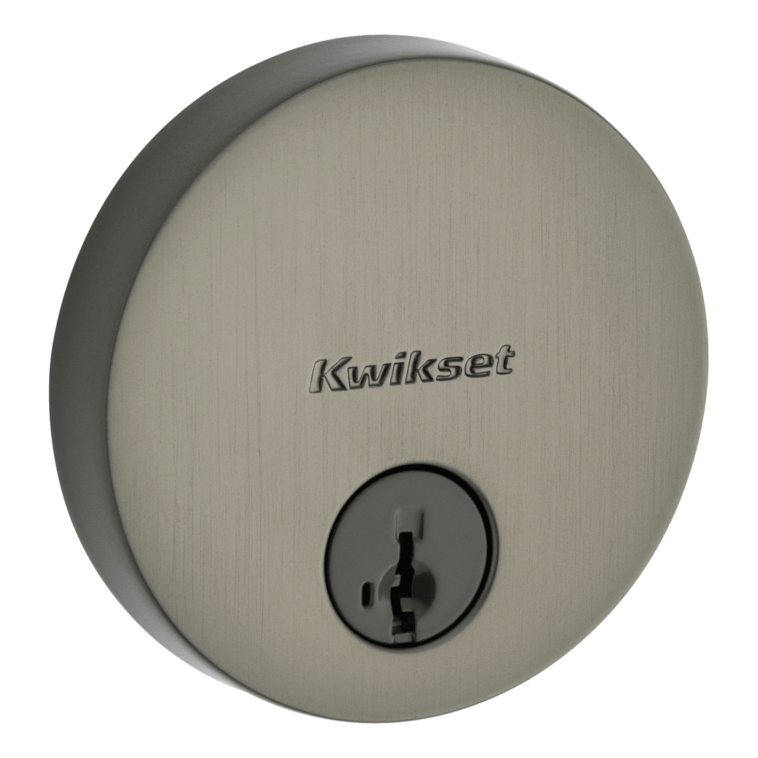 258 Uptown Round Keyed One Side Low Profile Deadbolt featuring SmartKey Security™ in Gunmetal