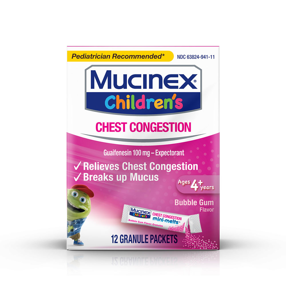 MUCINEX® Children`s Mini-Melts - Chest Congestion Bubble Gum 24/12 ct.