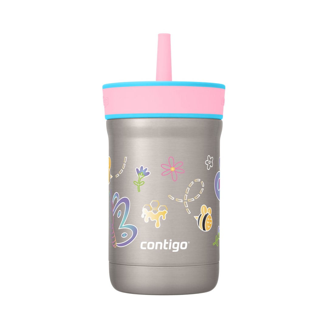 Contigo® Vaso para Niños Leighton, con Sorbete y Tapa a Prueba de Derrames, 355 ml/ 12OZ, Amarillo/Azul