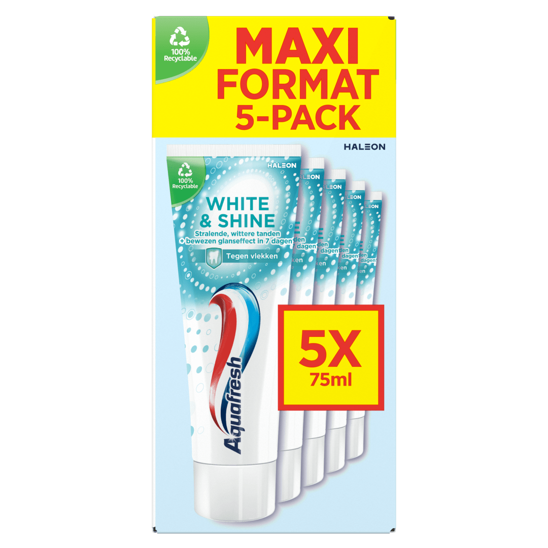 Aquafresh White & Shine dentifrice 5x75ml pack économique