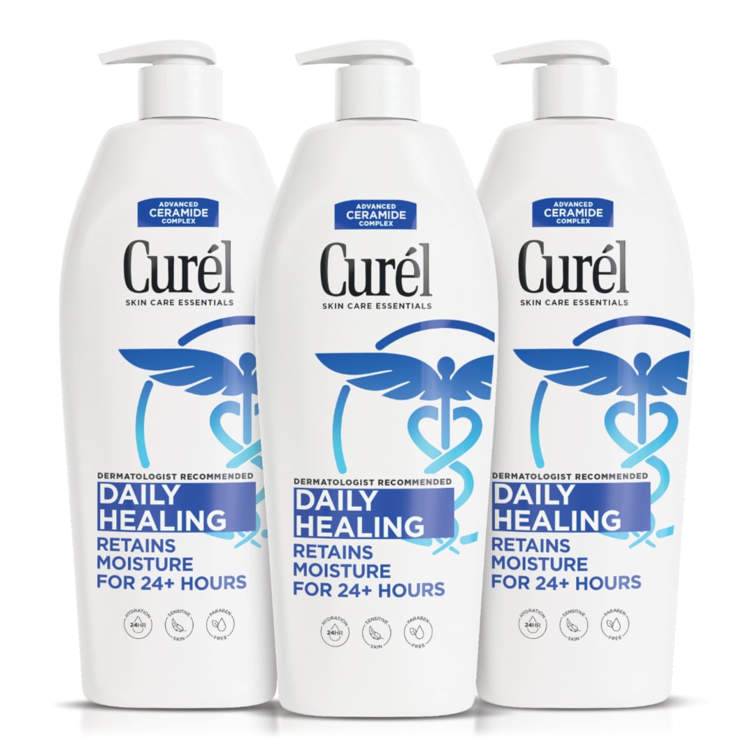 Curel Daily Healing Body Lotion, Ceramide Moisturizer, Dry Skin, 13 oz, 3pk