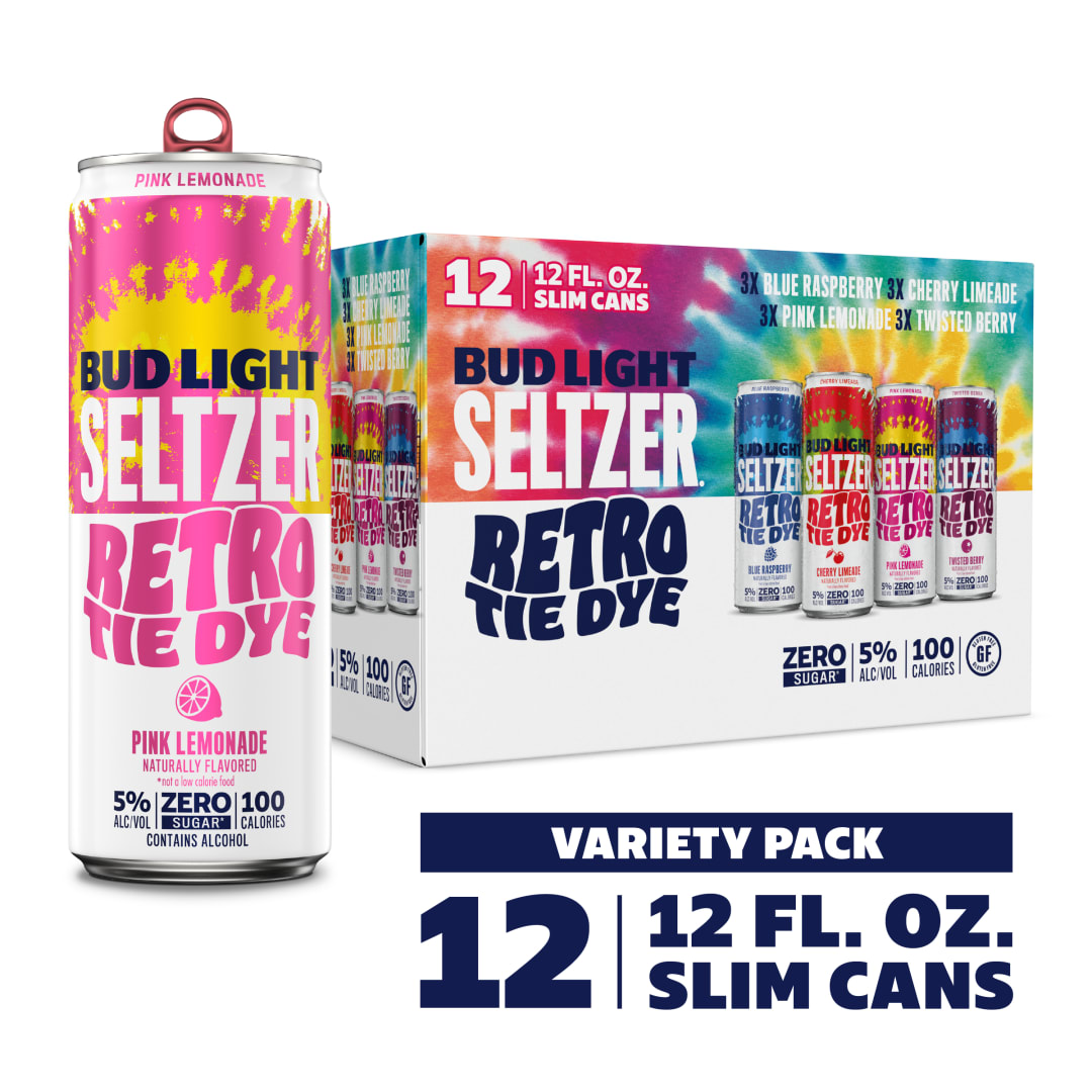 Bud Light Seltzer Retro Tie Dye Assorted Seltzer Variety Pack 12 - 12 fl oz Cans
