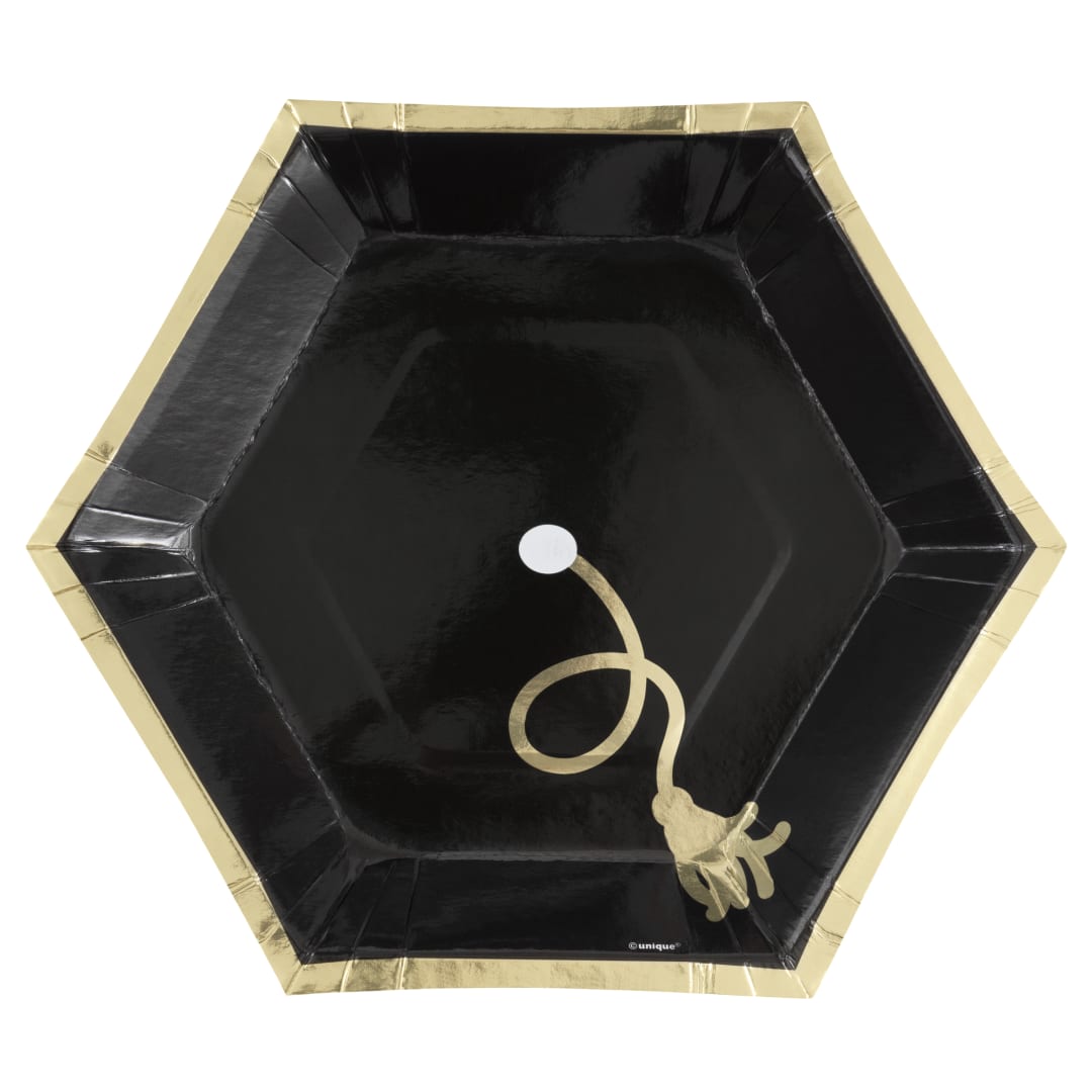 Party Grad Hexagon-Shaped 9.25" Dinner Plates, 8ct - Foil Board