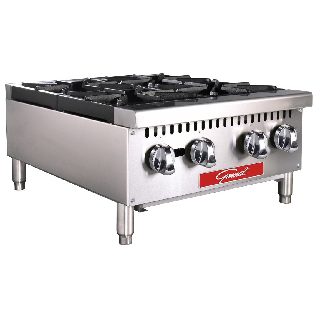 GCHP-24-4NGS - General Hot Plate 4 Burner - 24" 120K BTU NG Gas