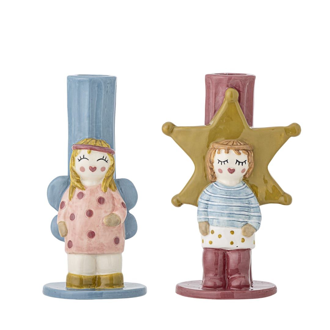 82063343 - Bisby Candle Holder, Multi, Stoneware STOCK: 300