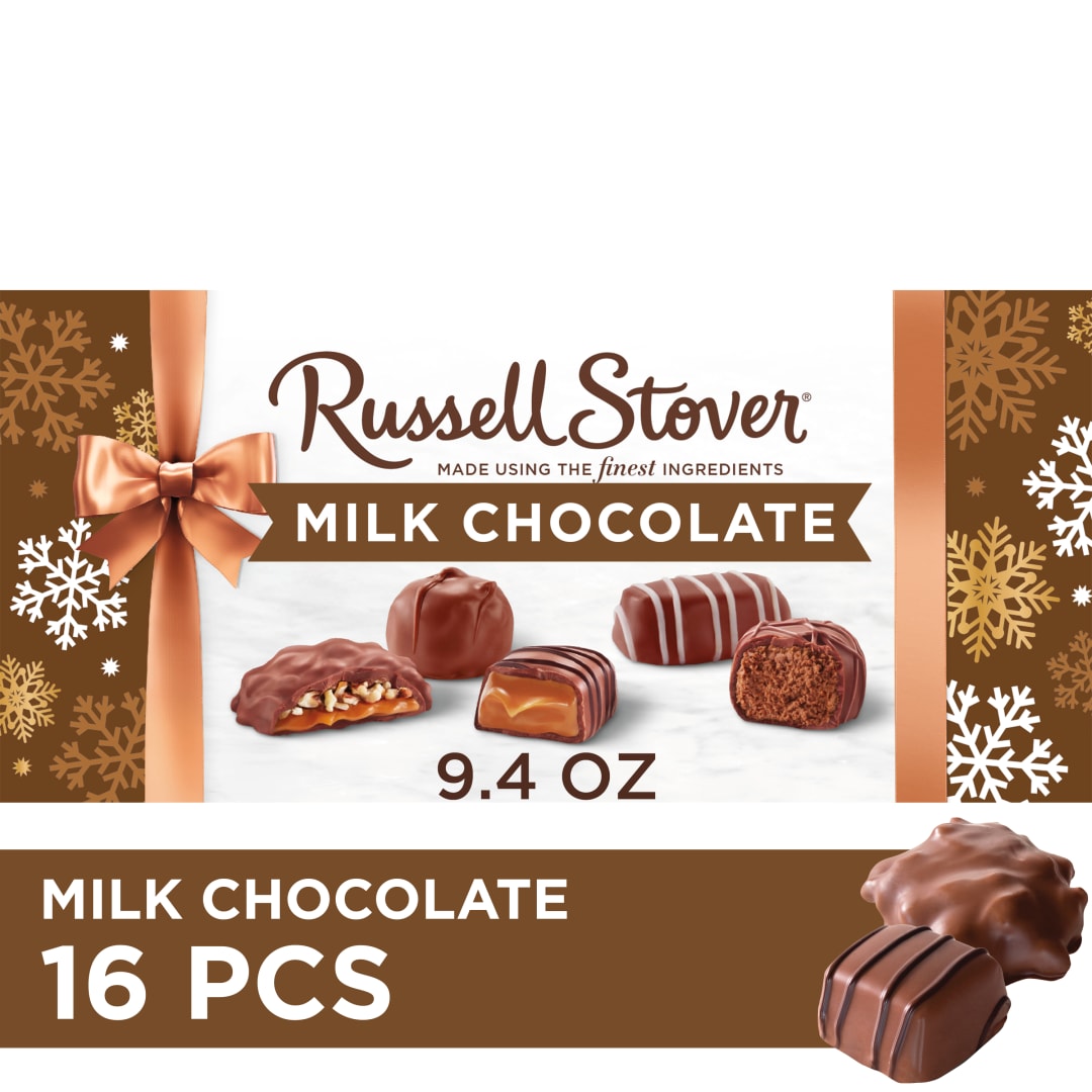 RUSSELL STOVER Christmas Milk Chocolate Candy Assortment Gift Box, 9.4 oz.