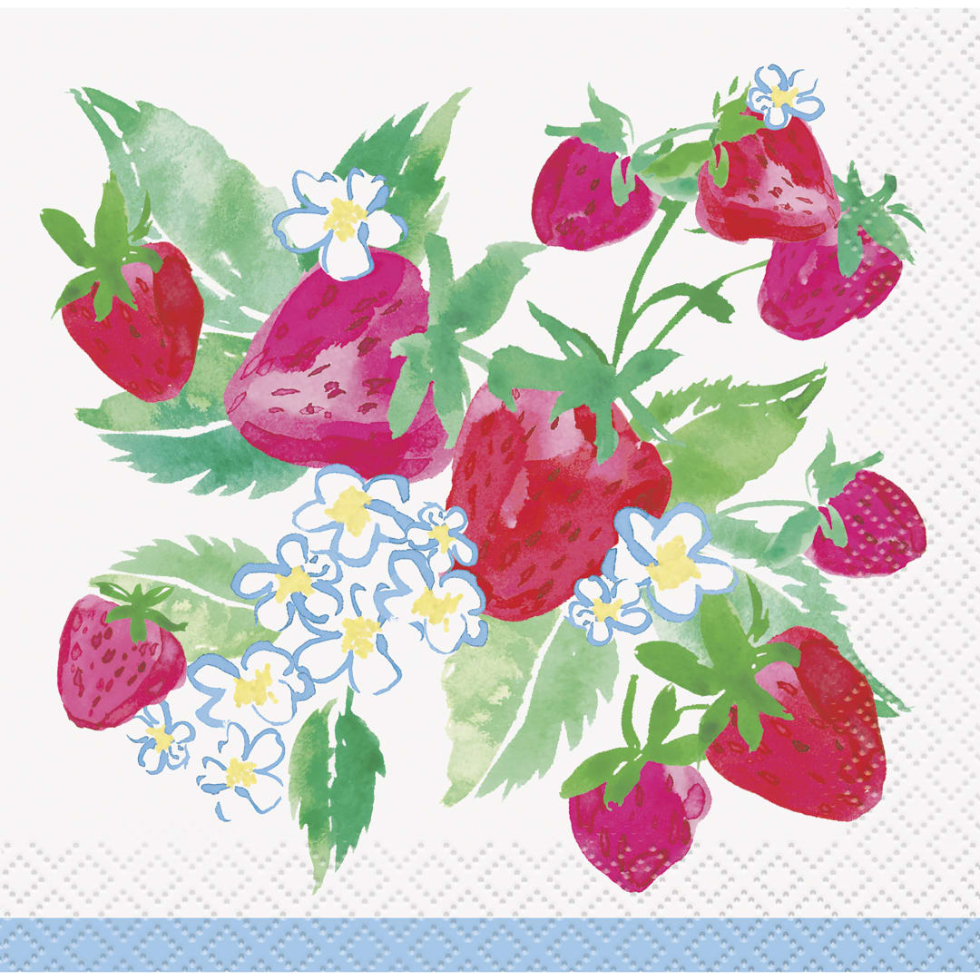 Sweet Strawberry Beverage Napkins, 16ct