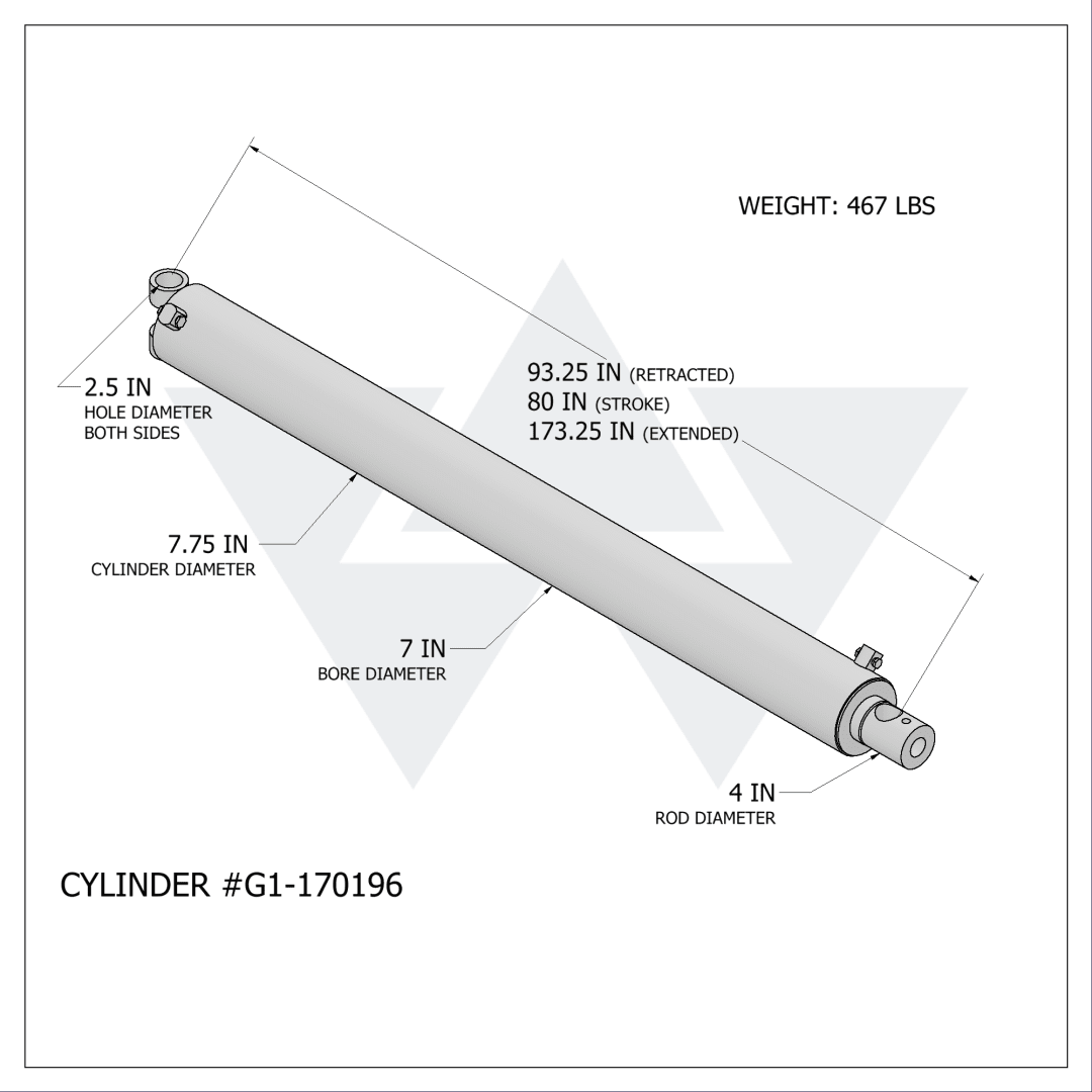 Galbreath™ Hydraulic Cylinder BME (7" X 4" X 80")