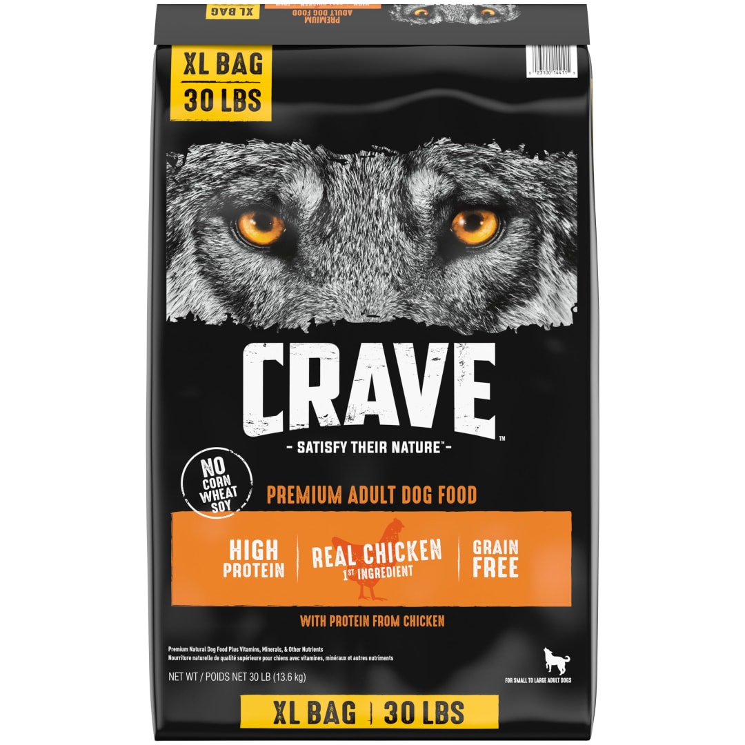 CRAVE Grain Free Adult Dry Dog Food with Protein from Chicken, 30 lb. Bag