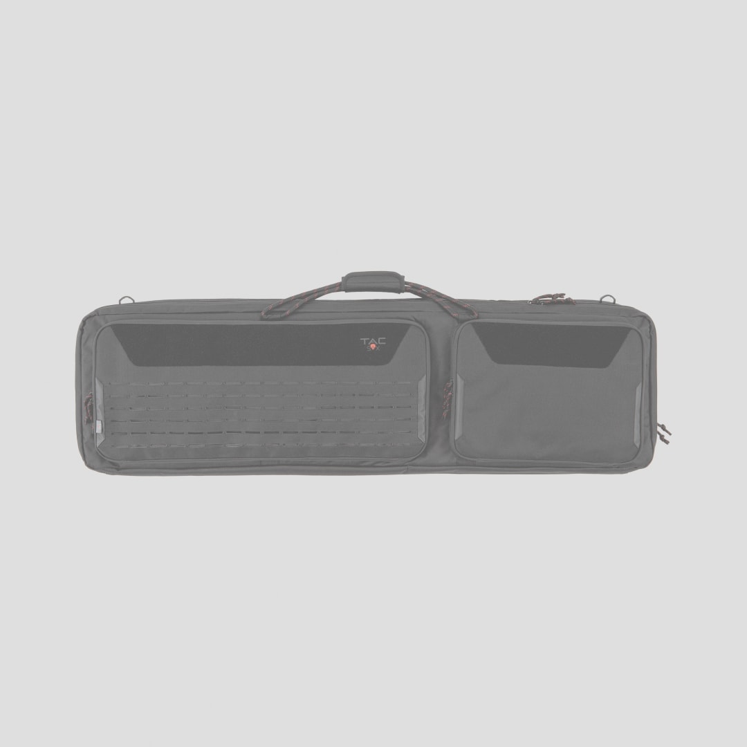 Tac-Six™ Lockable 2-Firearm Tactical  46" Gun Case, Laser Cut Molle Front, Black