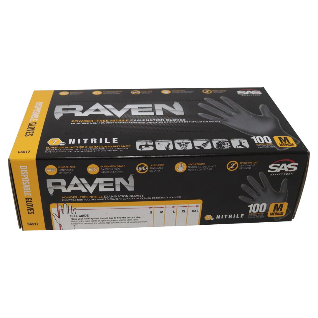 SAS Safety Medium Black Raven Gloves