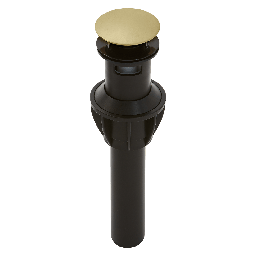 Push & Seal Drain Assembly - No Logo in Brushed Gold