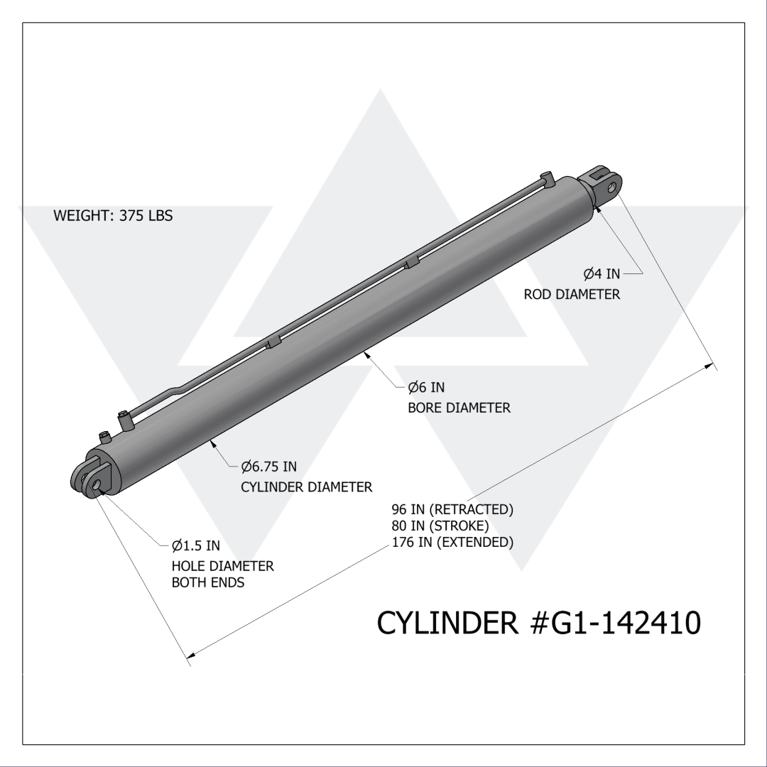 Galbreath™ Cylinder Hydraulic 6X80X4