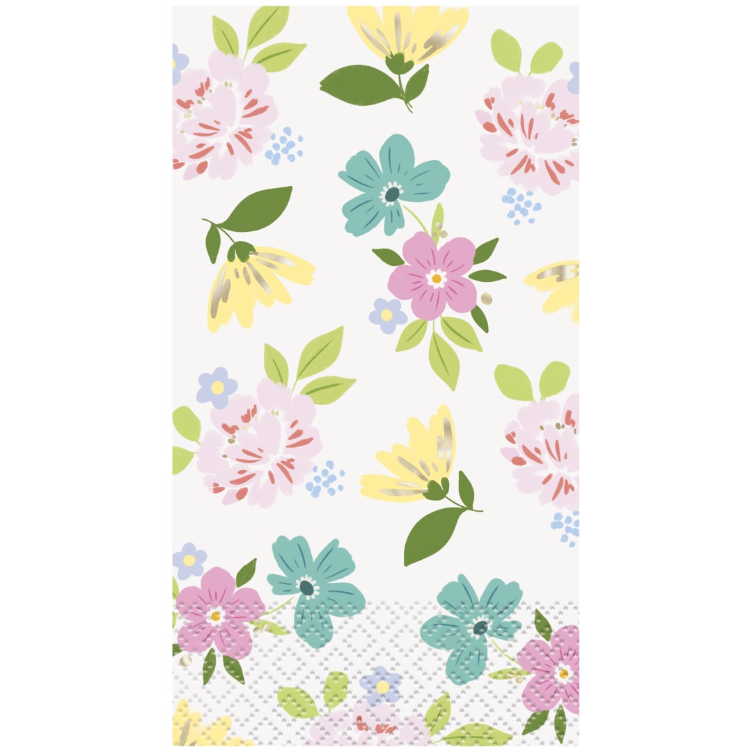Spring Florals Guest Towels, 16ct - Foil Stamping