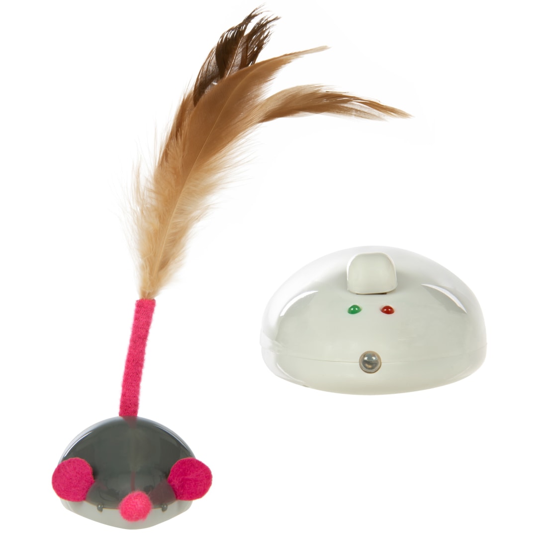 Instincts by SmartyKat Runaway Rascal Remote Controlled Electronic Mouse Motion Cat Toy, Battery-Powered