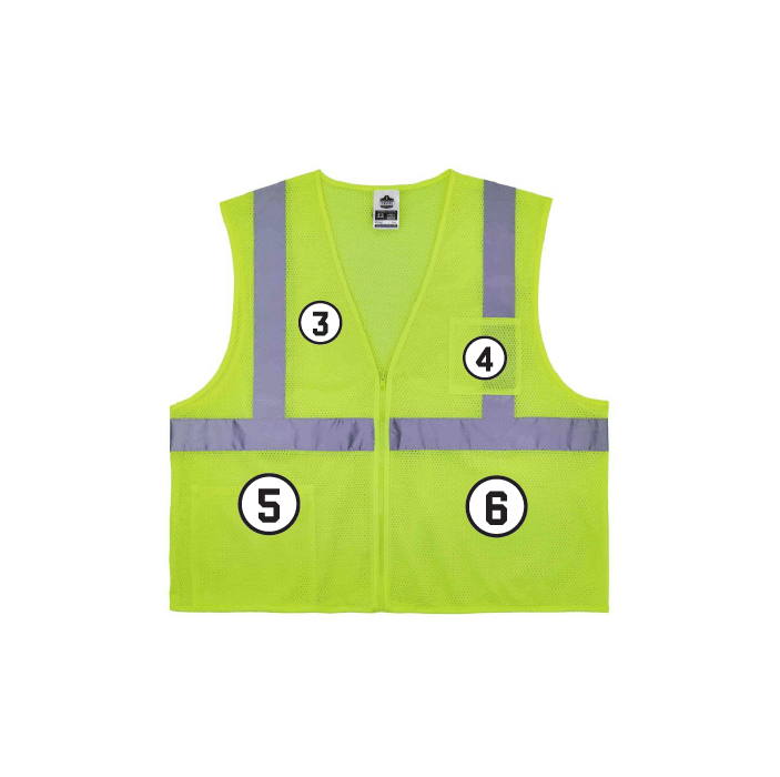 GloWear 8256Z Self-Extinguishing Hi-Vis Safety Vest - Type R, Class 2, Zipper