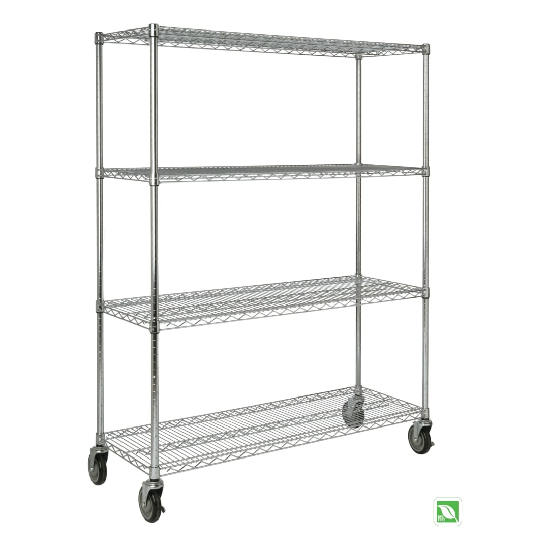 4 Shelf 50" Wide Mobile Rack