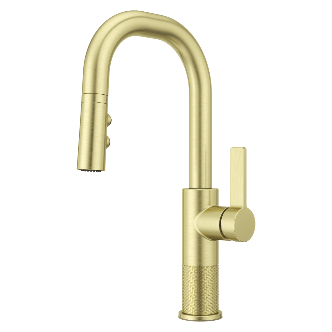 Montay 1-Handle Pull-Down Bar/Prep Faucet in Brushed Gold