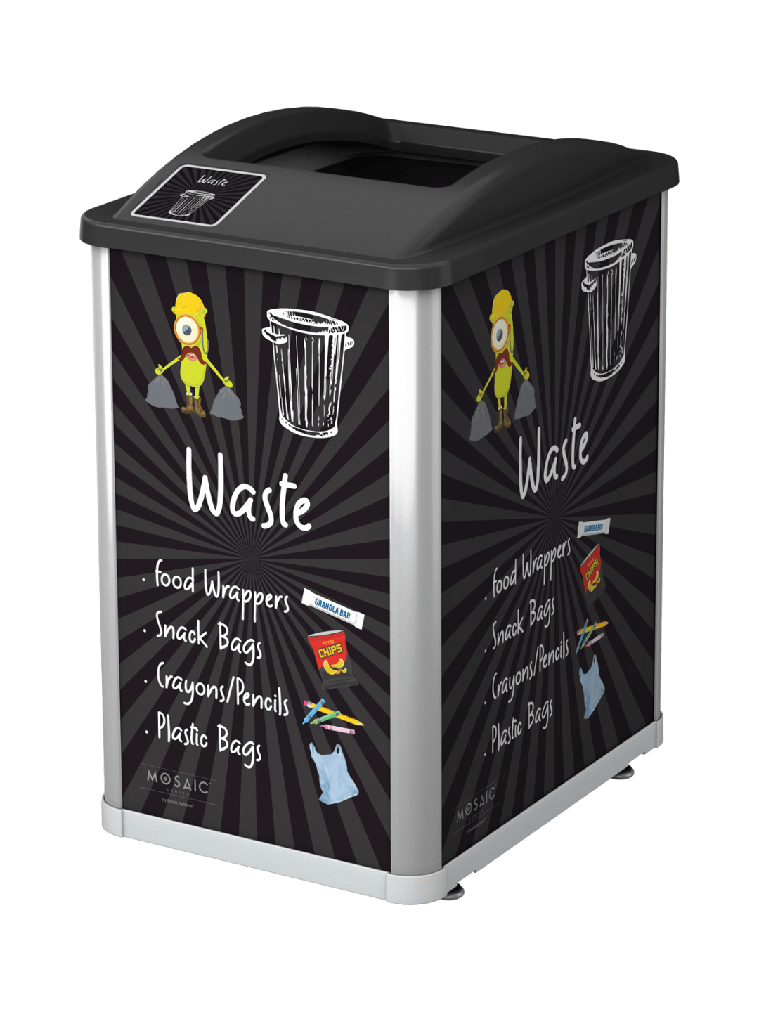 MOSAIC - Single - Junior - Waste - Full - Silver-Black